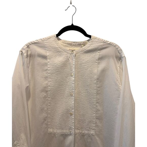 Vintage Banana Republic Pintuck Bib Blouse Made in Hong Kong – Size M Old Money - Picture 3 of 8